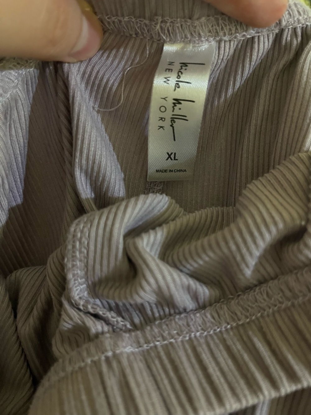 🤎3/$10 Nicole Miller Lavender Mauve Short-Sleeve Pajama Top & Short Set Size XL - Picture 8 of 10